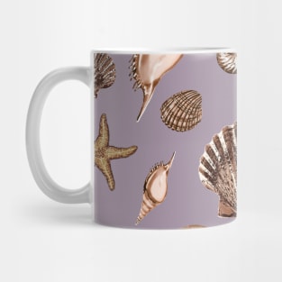 Seashells on mauve Mug